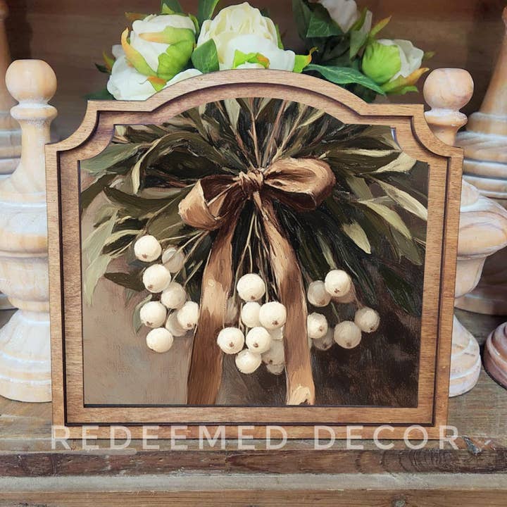 Redeemed Decor - Vente Décorations de table - Art encadré de baies de neige provinciales0