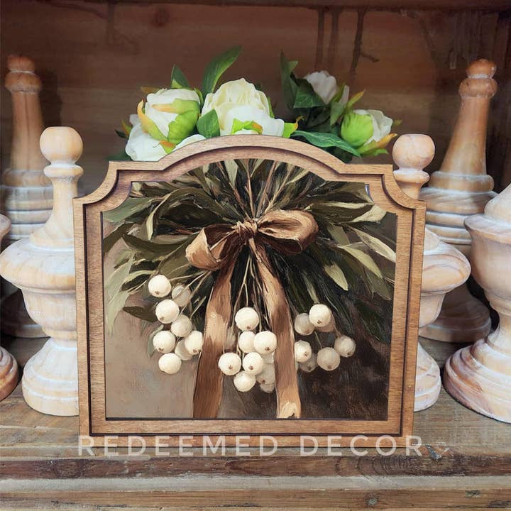 Redeemed Decor - Wholesale Decorative Tabletop Object - Provincial Snowberries Framed Art