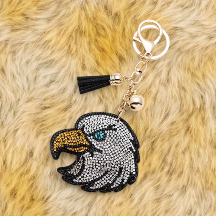 Rhinestone Eagle Pillow Key Chain for wholesale by LA Jewelry Plaza
