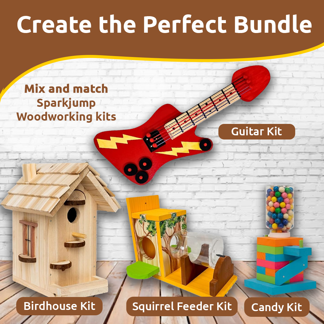 SparkJump - Wholesale DIY Craft Kit - Kids - Modern Birdhouse Woodworking Kit7