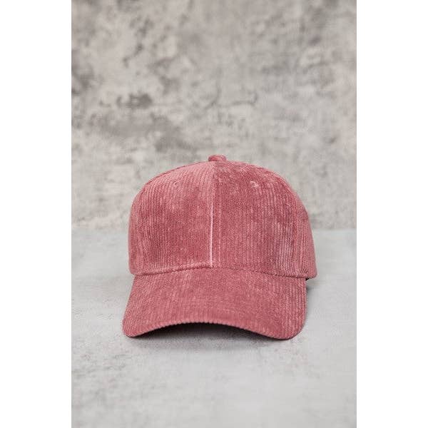 JOSSLYN by wall to wall - Wholesale Baseball Cap - Women's - PLAIN CORDUROY BASEBALL CAP | 40CP0165