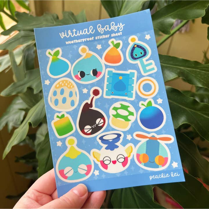 Peachie Kei - Wholesale Sticker - Virtual Baby Kawaii Sticker Sheet1