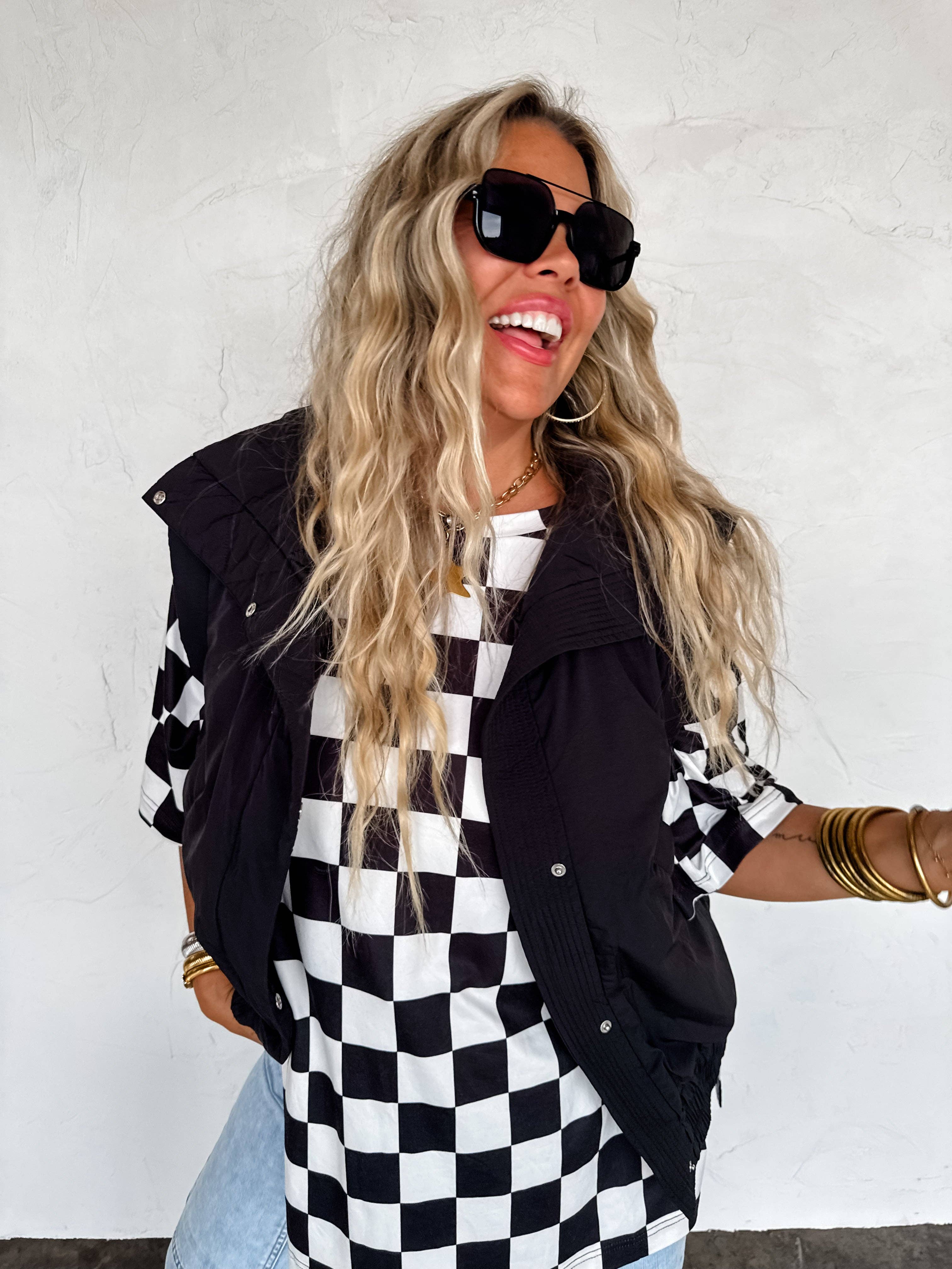 BLAKELEY - Wholesale Tunic - Women's - CHECK BABE SIDE SLIT TOP4