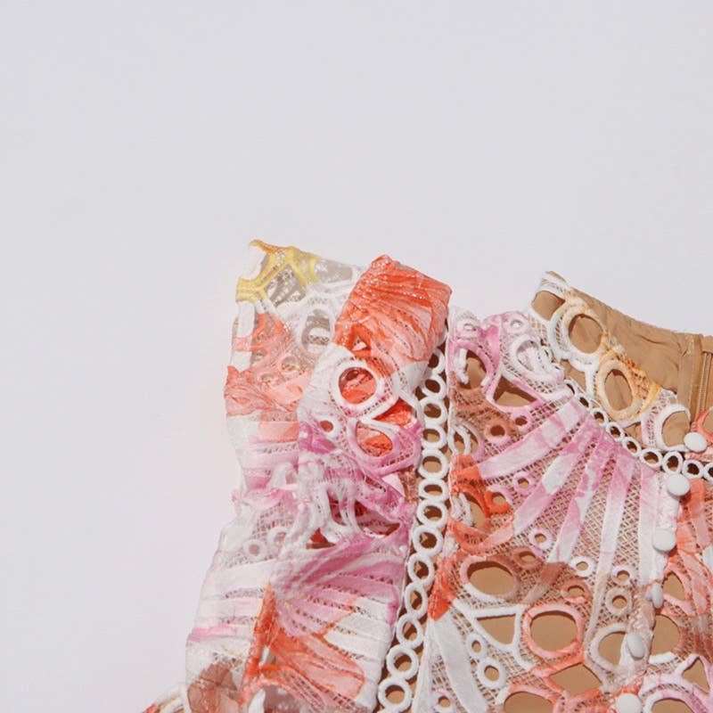 Productseeker – Vestido - Mulher por atacado – Vestido midi elegante sem mangas em renda bordada com flores9