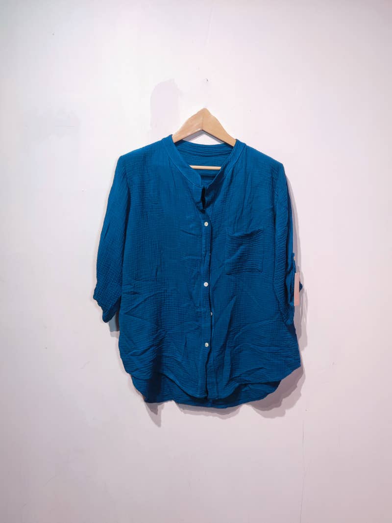 Pomelo paris - Vendita all'ingrosso Camicia button down - Donna - Camicia leggera in cotone gas4