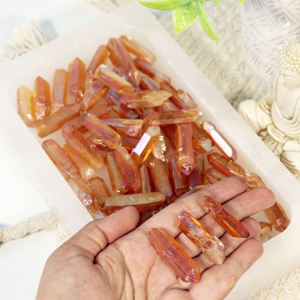 Natures Artifacts Inc - Wholesale Spiritual Stone/Crystal - Tangerine Aura Crystal Quartz Points1