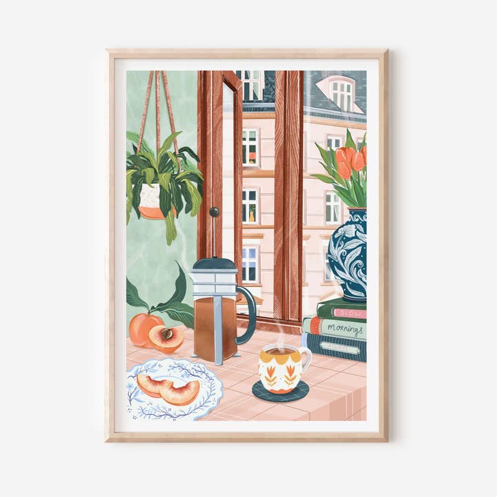 Slow Morning Coffee Print for wholesale by Simply, Katy