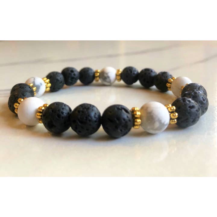 Bracciale diffusore OKL, bracciale in pietra lavica per la vendita all'ingrosso da parte di Stone+Sage