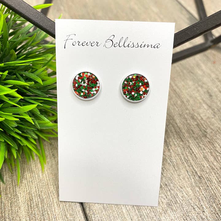 Forever Bellissima - Wholesale Stud/Post Earrings - Christmas Stud Earrings | Glitter & Glam Stud Earrings1