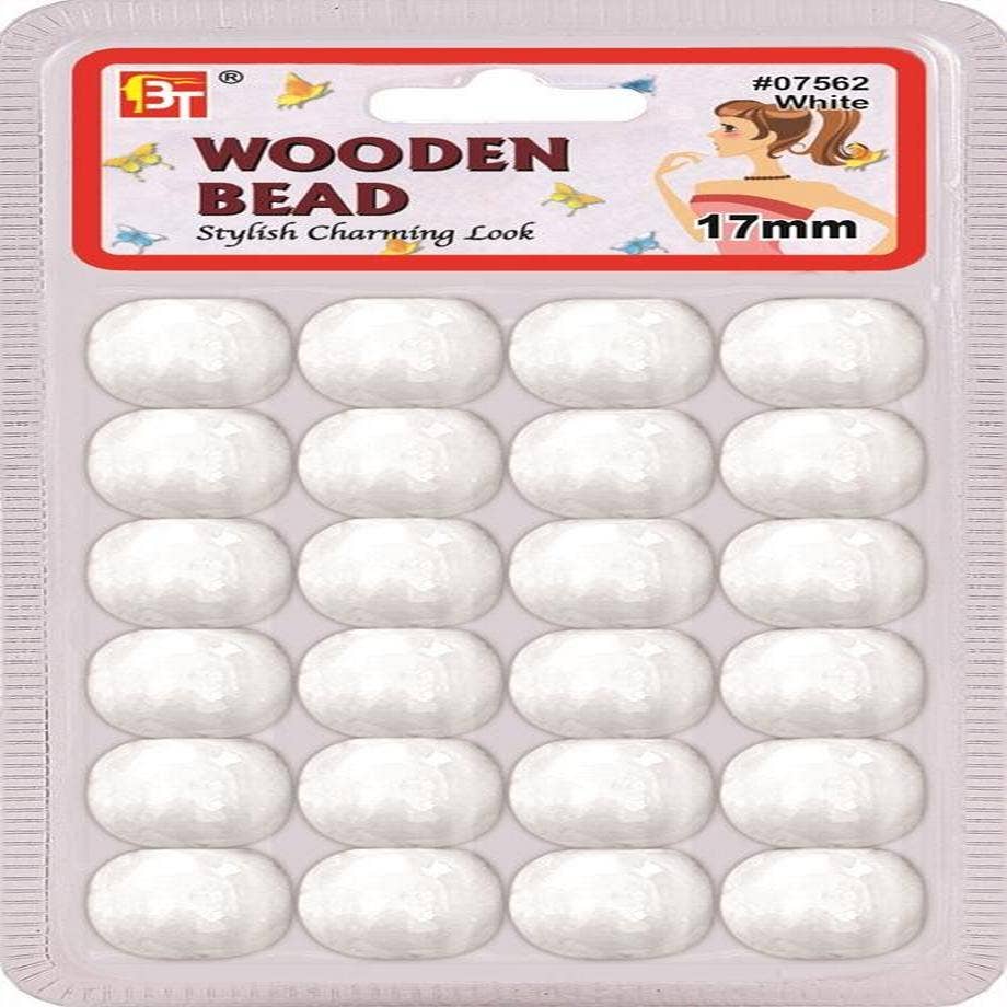 KT Supply - Wholesale Retailer Display - Jewelry - Wooden Bead 17Mm White0