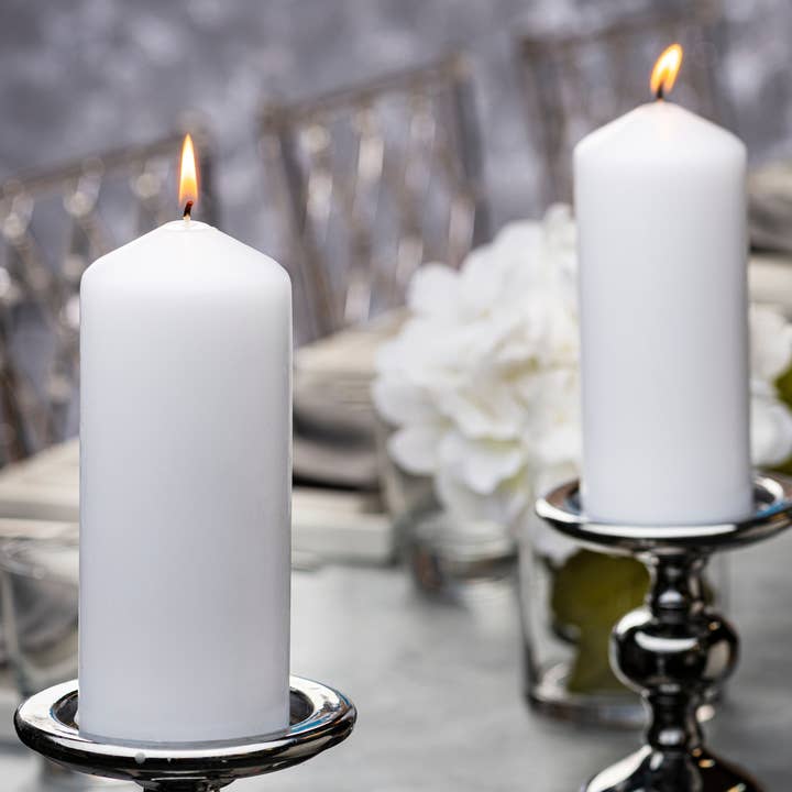 BOLSIUS - Wholesale Pillar Candle - 8 Tall Pillar Candles 3 X 10" Premium European- White