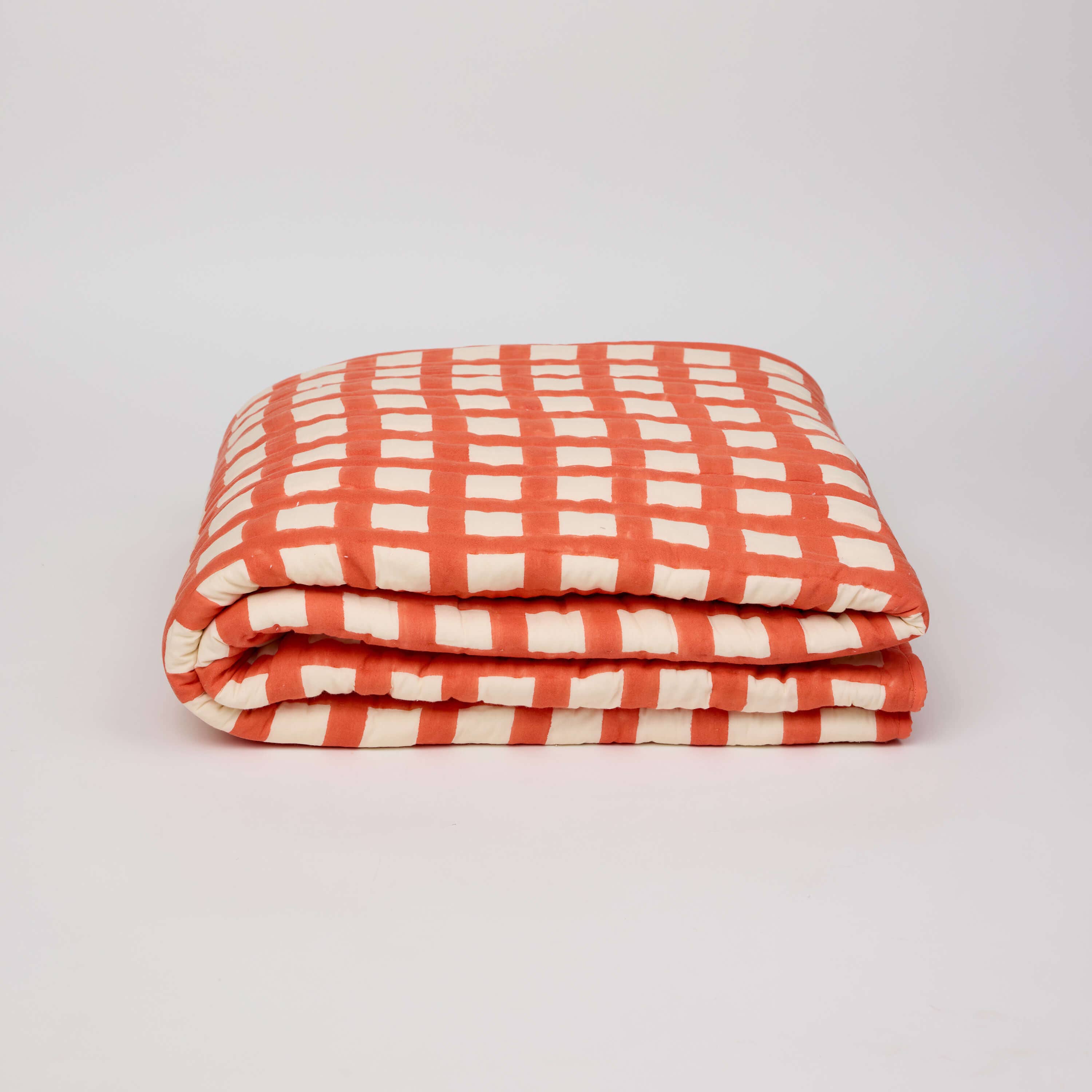 Craft Boat - Wholesale Quilt - BOLD GRID QUILT - HAND BLOCK PRINTED0