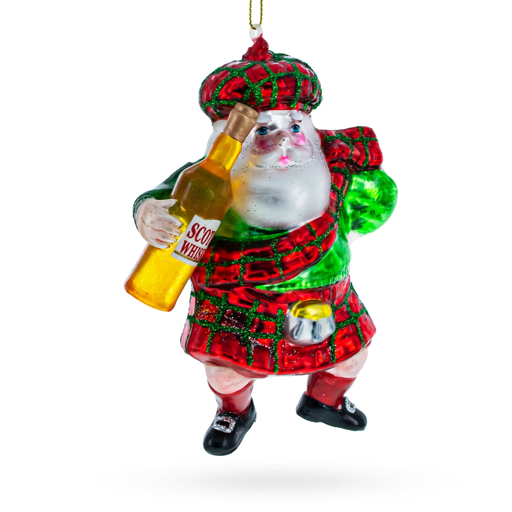 BestPysanky - Wholesale Ornament - Scottish Santa with Whiskey Glass Ornament2