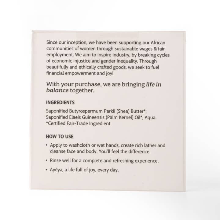 Ayéya - Wholesale Bar Soap - Traditional Black Soap Bar, Gratitude
1