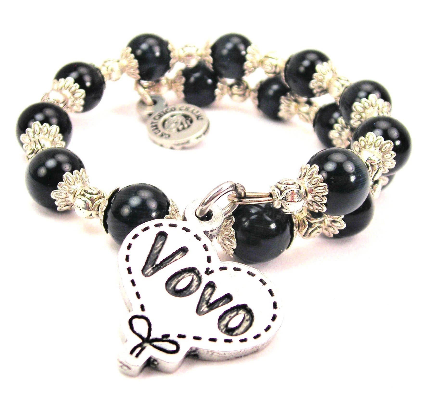 Chubby Chico Charms - Vente Bracelets à breloques/pendentifs - Vovo Bracelet en forme de cœur matelassé en perles en forme d'œil de chat portugais1