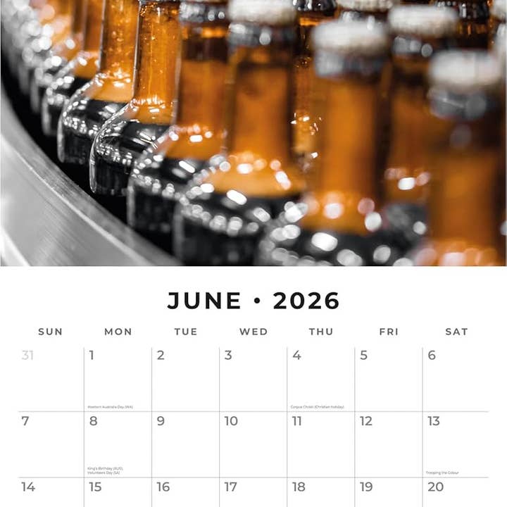 MiddleGift - Wholesale Calendar - Red Robin 2026 Beer Time Monthly Wall Calendar5