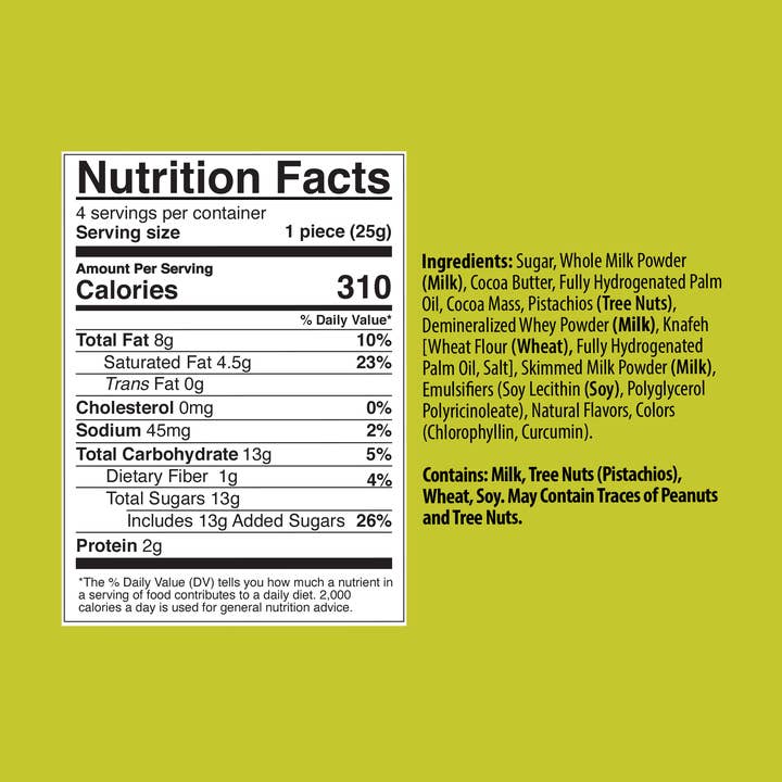 Galil Brands - Wholesale Chocolate Bar - Dubai Chocolate Bar | 3.5 oz | Leonessa1