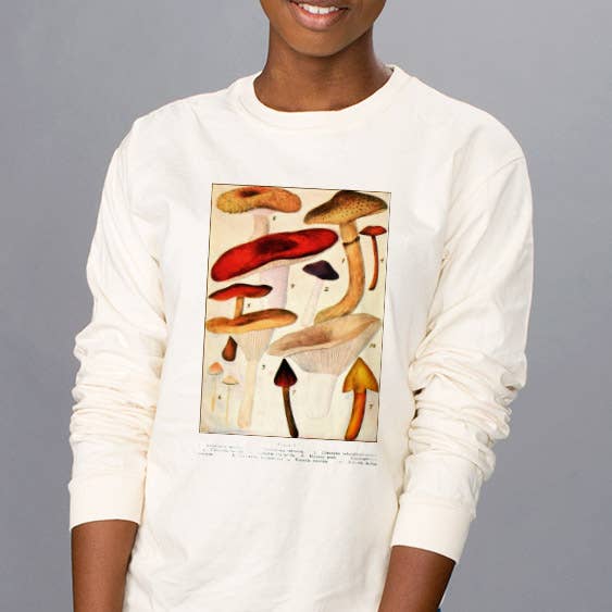 Ivory Mushroom Vintage Long Sleeve Shirt for wholesale on Faire0