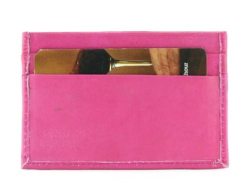 Leather Impressions Inc – Carteira para cartões - Mulher por atacado – Estilo de capa de cartão fino de pele de cordeiro: BCC402 - rosa1