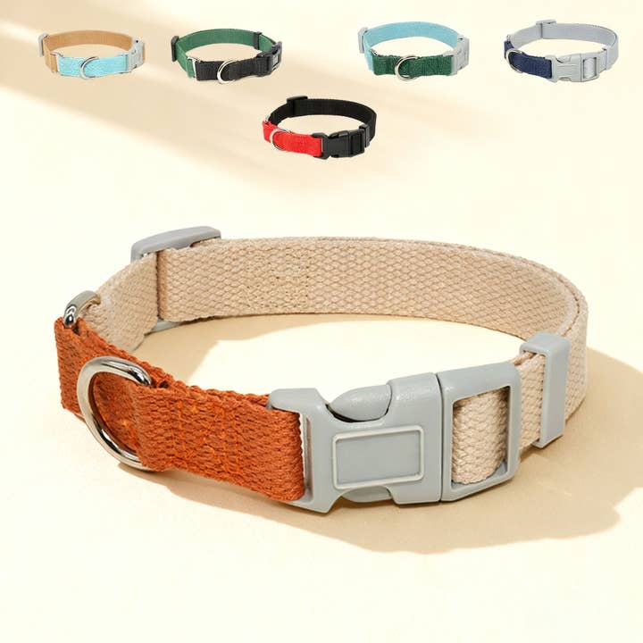 Adjustable Nylon Dog Collar Two Tone Design Durable_CWMM7438 for wholesale by PAWPAWwholesale