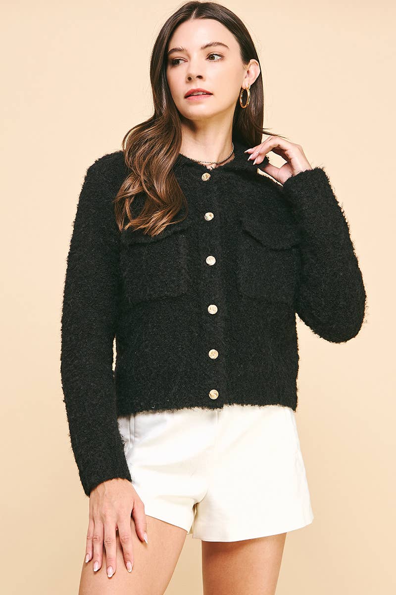 PINCH – Großhandel Jacke – Damen – PULLOVERJACKE MIT KNOPFLEISTE - 5310W2