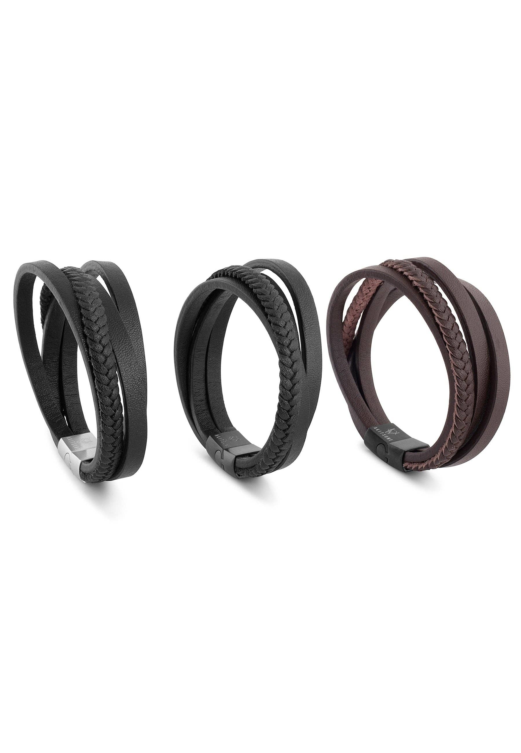 Blackskies - Wholesale Bangle Bracelet - Pathfinder Synthetic Leather Bracelet - Black Brown6