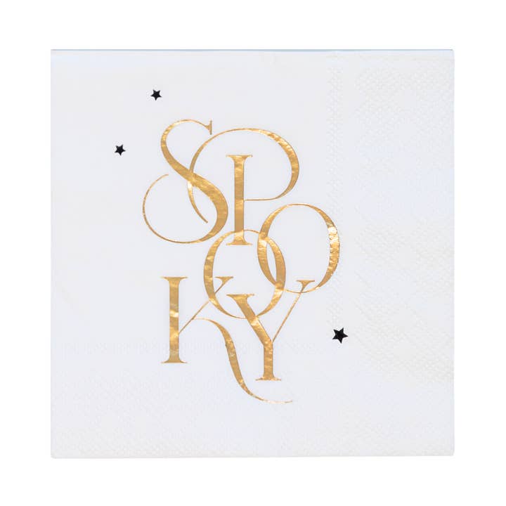 SPOOKY WHITE COCKTAIL NAPKINS for wholesale by Bonjour Fête