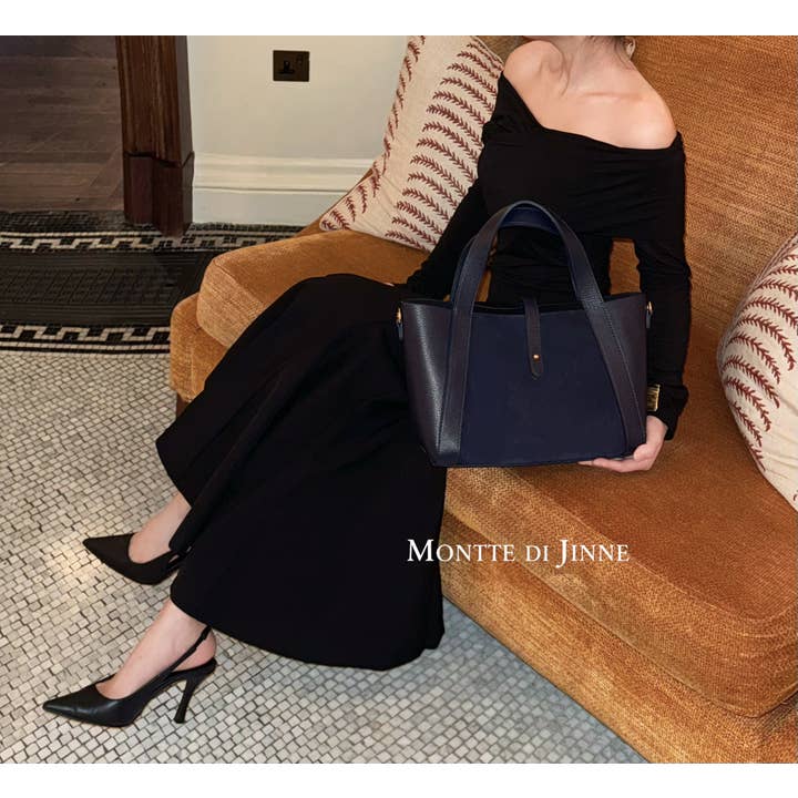 Italiensk håndlavet ægte læder- og ruskindsstruktureret tote taske for engroshandel hos MONTTE DI JINNE