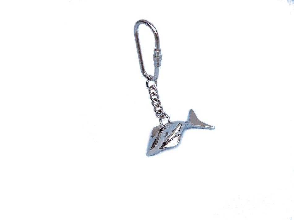 Hampton Nautical - Wholesale Keychain - Unisex - Chrome Dolphin Key Chain 4"