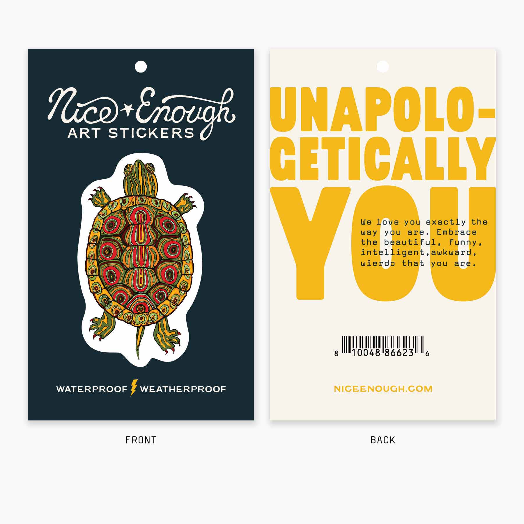 Nice Enough Stickers - Wholesale Sticker - Painted Turtle - 3" Art Sticker2