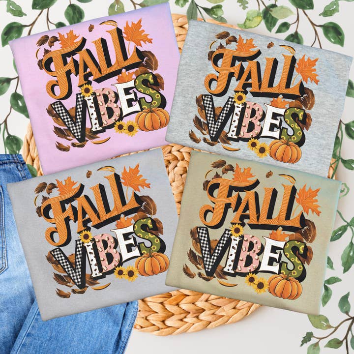 Grand t-shirt graphique Fall Vibes pour la vente par Duck Creations Wholesale