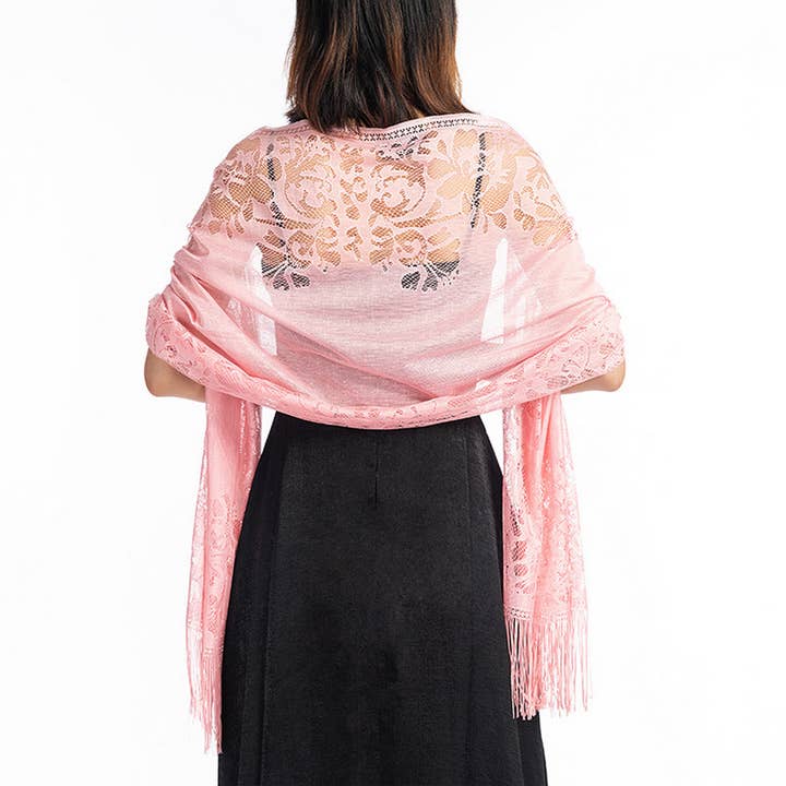 ACCITY - Wholesale Wrap - Women's - FASHIONABLE EVENING HOLLOW LACE SHAWL_CWASC10727