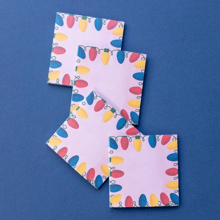 Christmas Lights Post-it® Notes – Sticky Note 50 Sheet Pad for wholesale by Little Lovelies Studio