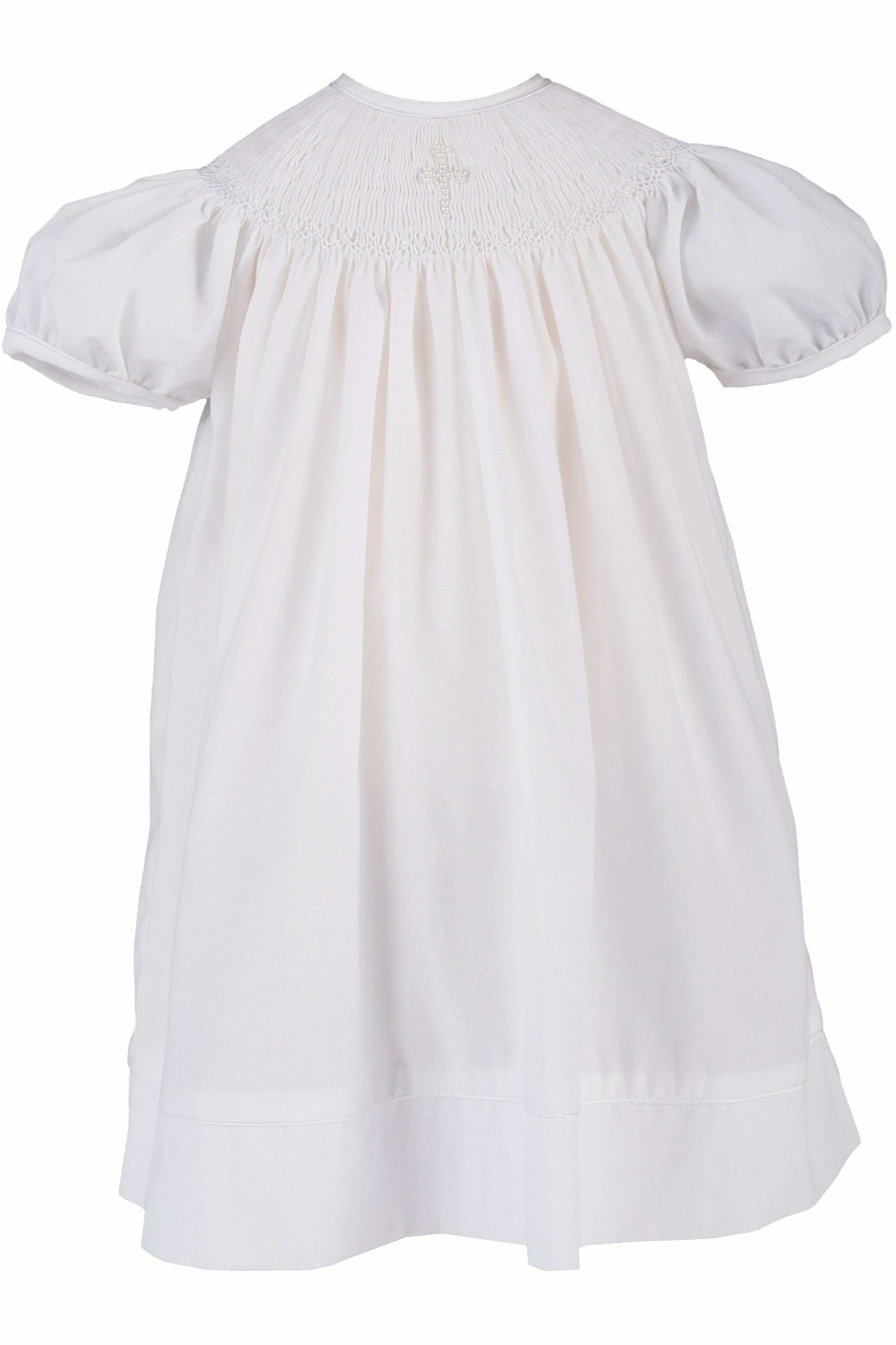 Julius Berger & Carriage Boutique - Venta al por mayor Conjunto de vestido - Bebé - Vestido de Bautizo Para Bebé Niña en Blanco Con Piqué a Mano y Gorro1