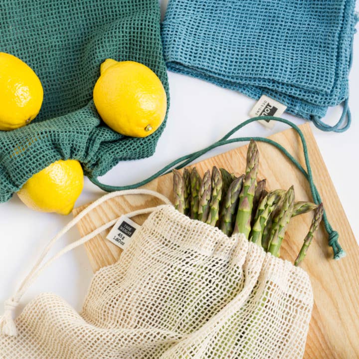 Now Designs by Danica - Wholesale Grocery/Shopping Bag - Le Marche Pine Mesh Produce Bags Set of 36