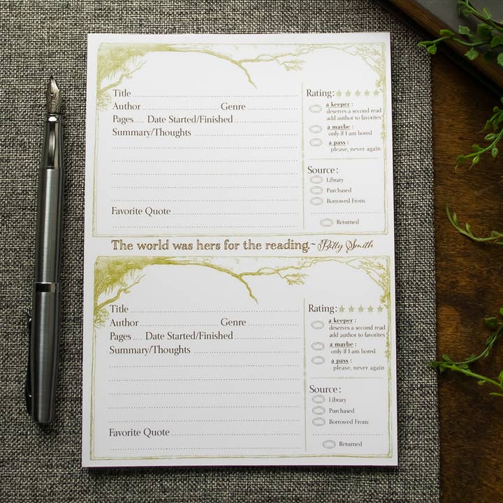 Woodland Book Review Notepad for wholesale by Sunshine and Ravioli