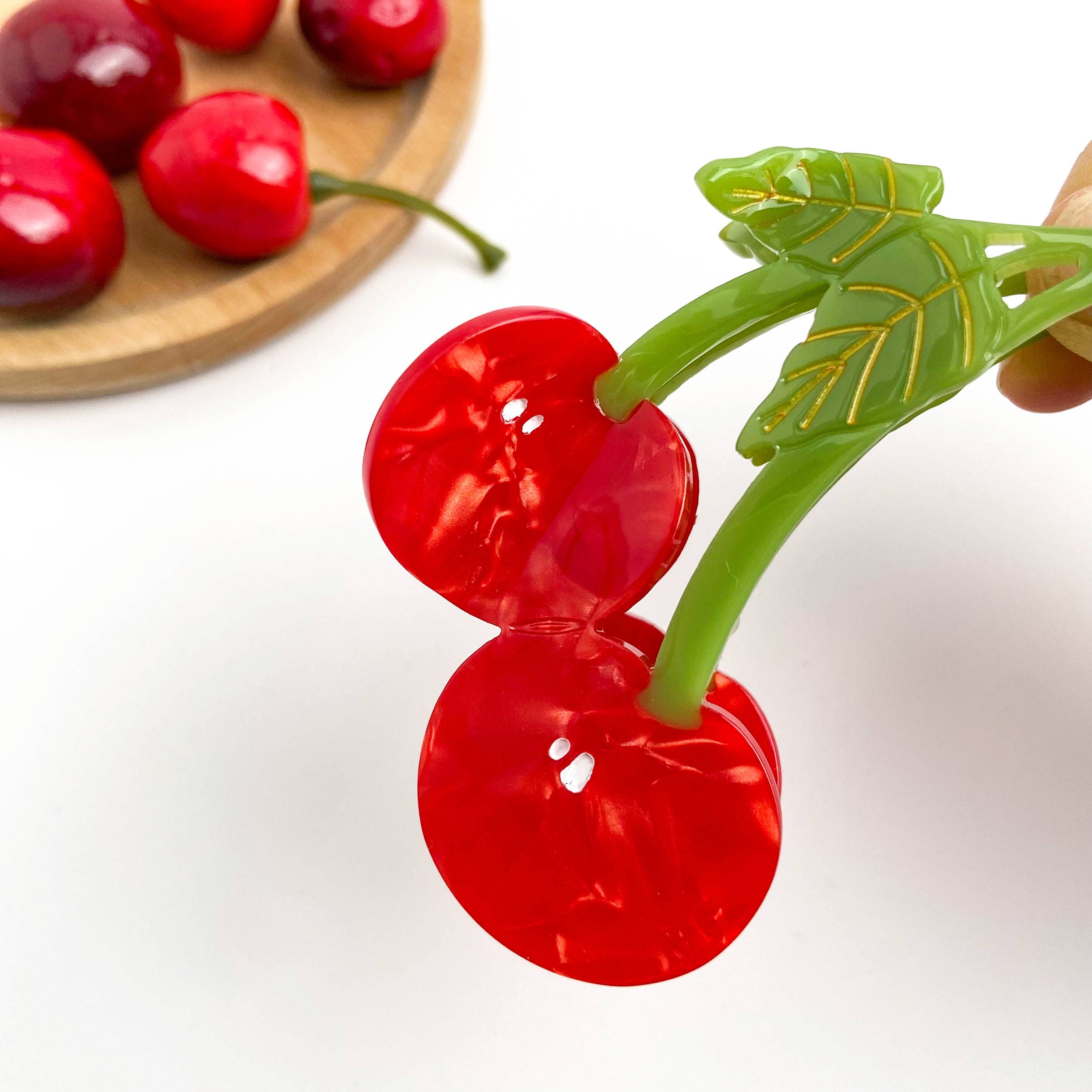 TheDivaSoap - Wholesale Hair Clip - Women's - Sweet Red Cherry Claw Clip, Twin Cherries Hair Clip3