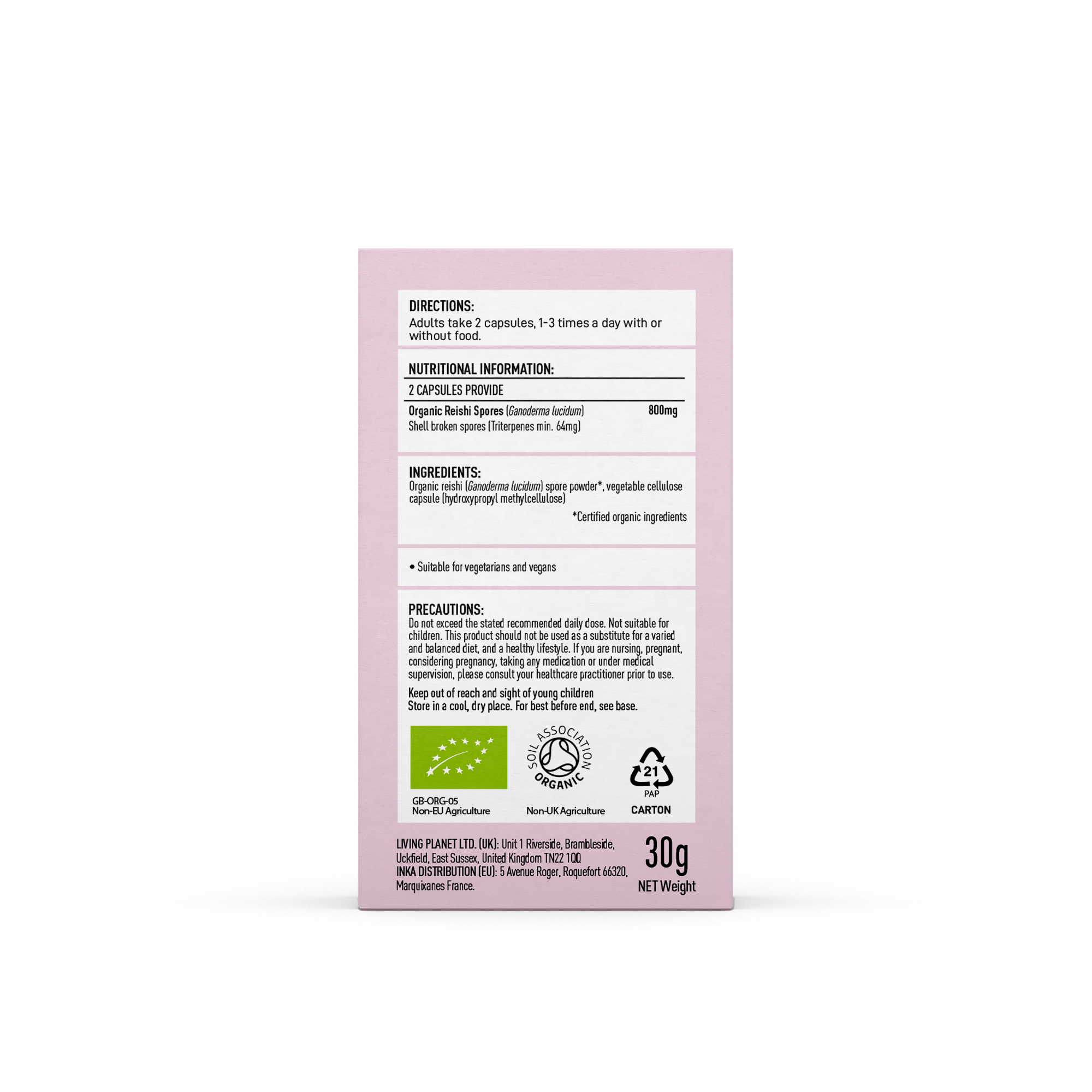 Living Planet Ltd – wholesale Oral supplement/vitamin – Organic Reishi Spore Capsules1