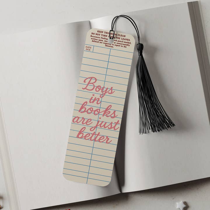 Drenge i bøger aluminiumsbogmærke for engroshandel hos DaisyChainDesignCo