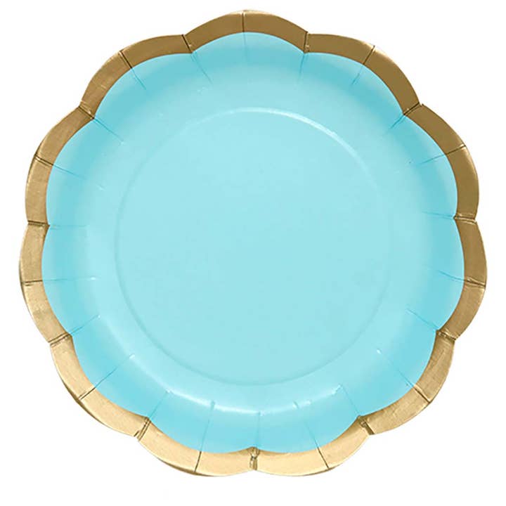 Pastel Blue Cardboard Round Plate Set (8 count) for wholesale by MI FIESTA