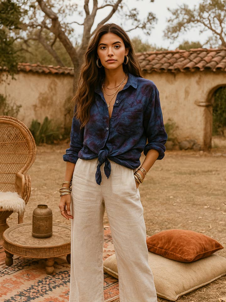 The Nu Vintage - Wholesale Button Down Shirt - Women's - Carly Top0