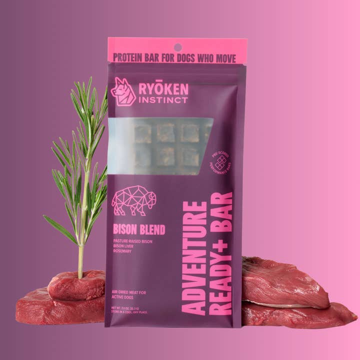 Bison Treat & Snack Bar for Active Dogs - Energy & Recovery for wholesale by RYŌKEN INSTINCT