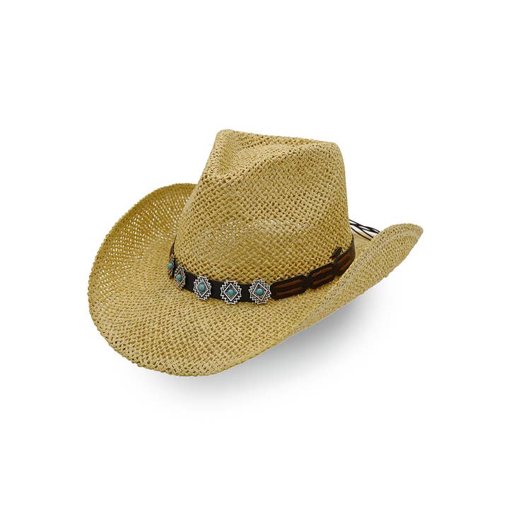 Hana - Wholesale Cowboy Hat - Women's - C.C Turquoise Charm Trim cowboy Hat