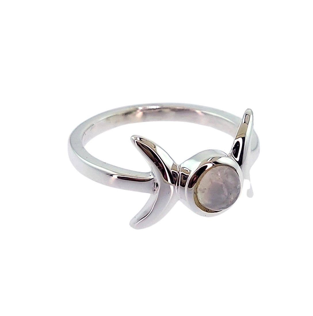 Crystal Earth Sterling – Engroshandel Solitairering – Årstider for gudinden Sterling Ring - Rainbow Moonstone3