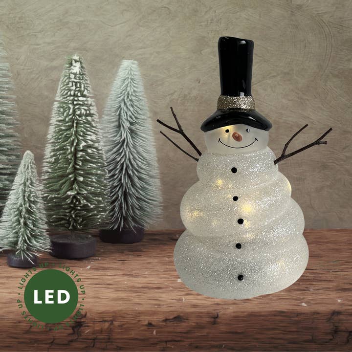 Glitter Snowman Lantern - Large for wholesale by GeoCentral