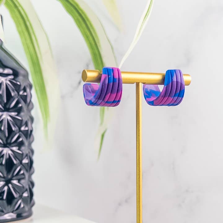 Huggie Hoop Clay Earrings for wholesale by Stunning Statements