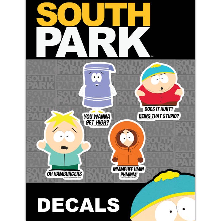 Licensed South Park Car Tumbler Stickers Decals for wholesale by Decalcomania
