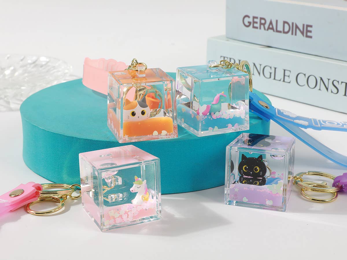 I-Total, I-Drink - Vente Porte-clés – femme - Porte-clés cube Bubble assortis0