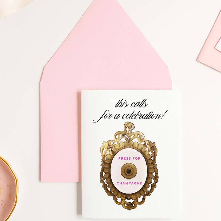 Press for Champagne, Celebration Greeting Card Press for Champagne, Celebration Greeting Card