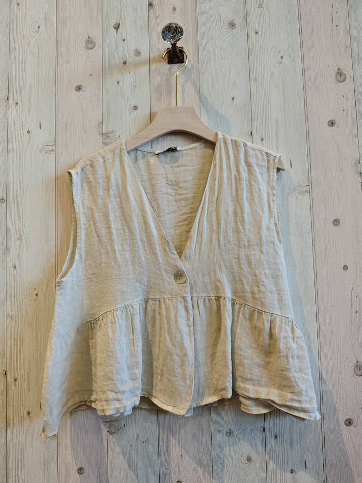 Linen & More - Wholesale Blouse - Women's - REF 12182 SLEEVELESS BLOUSE 100% LINEN2